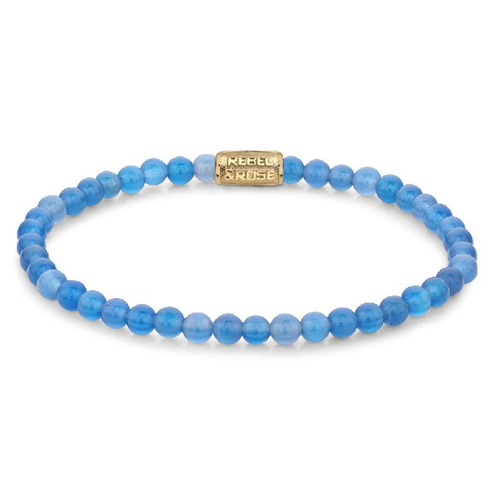 REBEL&ROSE BRIGHTENING BLUE GOLD 4 MM SIZE S ARMBAND - BLUE The Old Man Boardsports Rebel&Rose