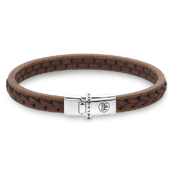 REBEL&ROSE SINGLE STRANDED COGNAC LEATHER SIZE M ARMBAND - BROWN The Old Man Boardsports Rebel&Rose