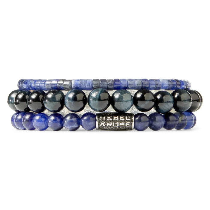 REBEL&ROSE SLICES MIDNIGHT BLUE 4 MM SIZE L ARMBAND - BLUE The Old Man Boardsports Rebel&Rose