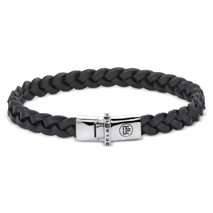 REBEL&ROSE SMALL BRAIDED RAW BLACK 7,3 MM SIZE M ARMBAND - BLACK The Old Man Boardsports Rebel&Rose