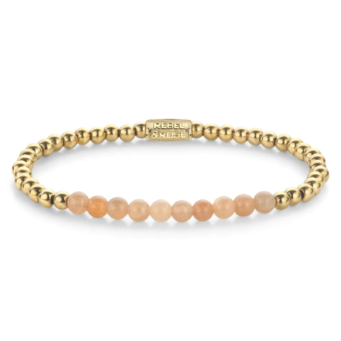 REBEL&ROSE SUNSTONE MEETS YELLOW GOLD 4 MM SIZE S ARMBAND - GOLD The Old Man Boardsports Rebel&Rose