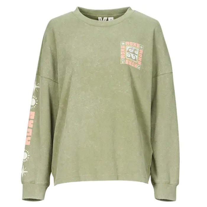 ROXY EAST SIDE MIDWEIGHT LONG SLEEVE T-SHIRT - OIL GREEN