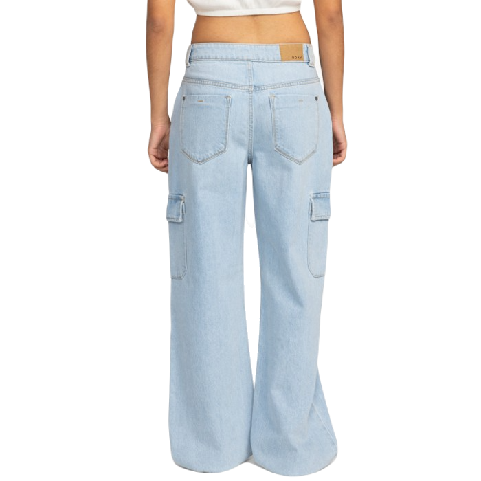 ROXY MODERN VIBE MID DENIM CARGO BROEK - LIGHT BLUE