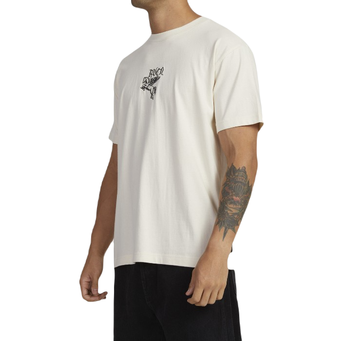 RVCA FLY AWAY SHORT SLEEVE T-SHIRT - UNBLEACHED