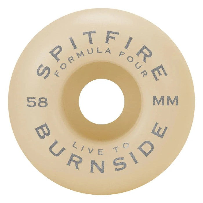 SPITFIRE FORMULA FOUR LIVE TO BURNSIDE 99D SKATEBOARD WHEELS 58MM