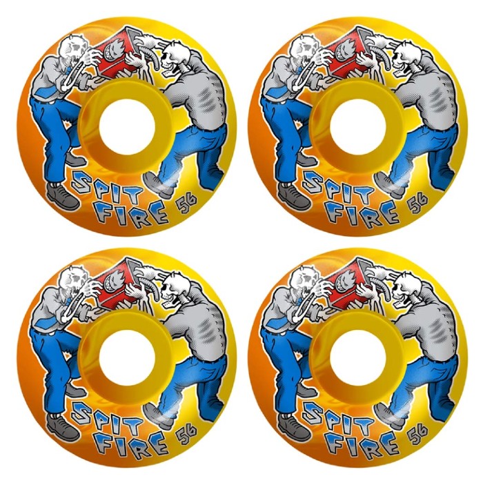 SPITFIRE FORMULA FOUR TEAM FIREFIGHT 99A CLASSIC SKATEBOARD WHEELS 56 MM - ORANGE/YELLOW