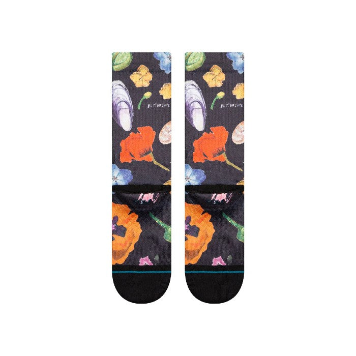 STANCE LUCIAS FLORAL CREW SOKKEN BLACK