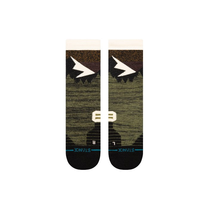 STANCE MID WOOL CREW SOCKS - OLIVE