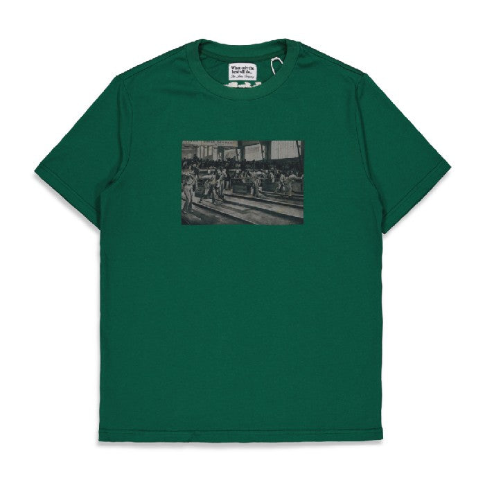 THE LOOSE COMPANY BOWLING SHORT SLEEVE T-SHIRT - BOTTLE GREEN