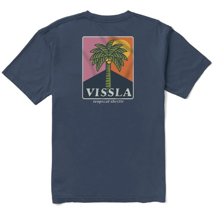 VISSLA TROPICAL THRILLS PREMIUM ORGANIC PKT T-SHIRT NAVY