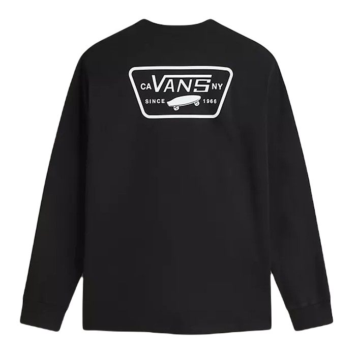 VANS FULL PATCH BACK LONG SLEEVE T-SHIRT - BLACK/WHITE