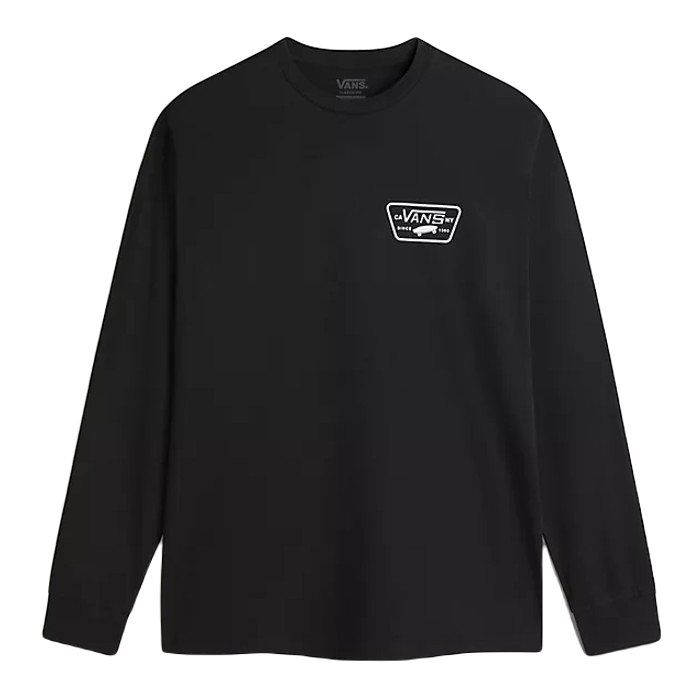 VANS FULL PATCH BACK LONG SLEEVE T-SHIRT - BLACK/WHITE