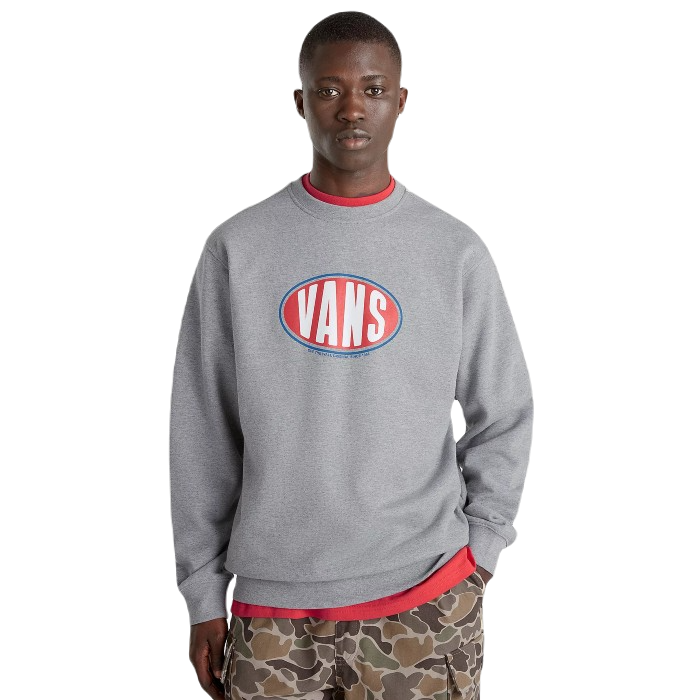 VANS SPRAY ON LOOSE CREW SWEATER - CEMENT HEATHER