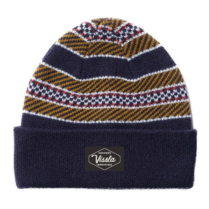 VISSLA CREATORS JACQUARD BEANIE DARK NAVAL