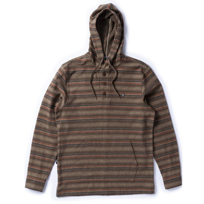 VISSLA DESCANSO HOODED POPOVER HOODIE DARK EARTH