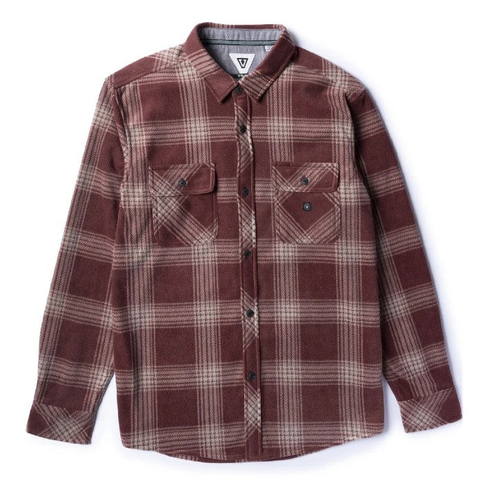 VISSLA ECO-ZY LONG SLEEVE POLAR FLANNEL OVERHEMD FIRED BRICK