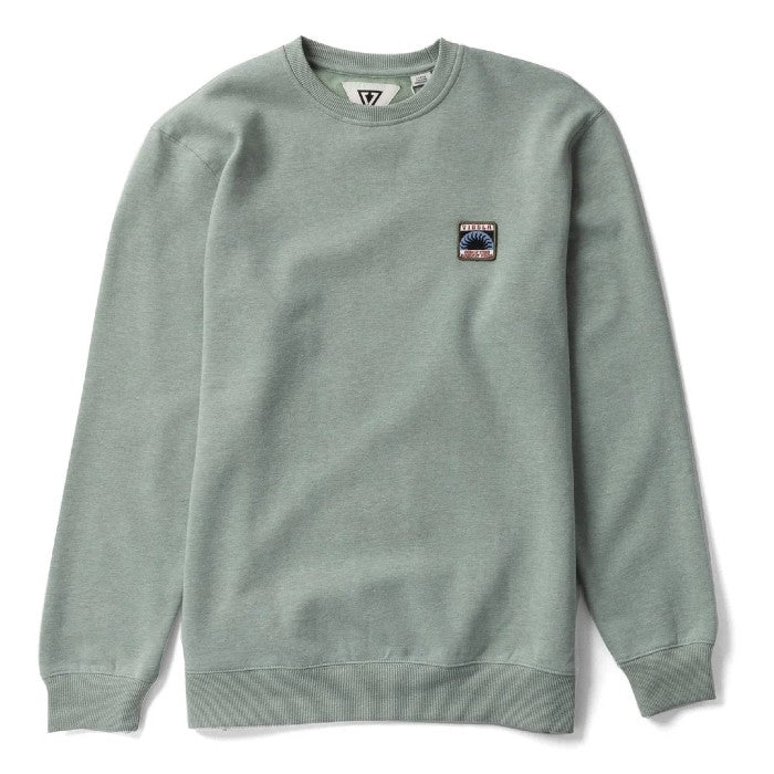 VISSLA SOLID SETS ECO CREW SWEATER LIGHT SAGE HEATHER