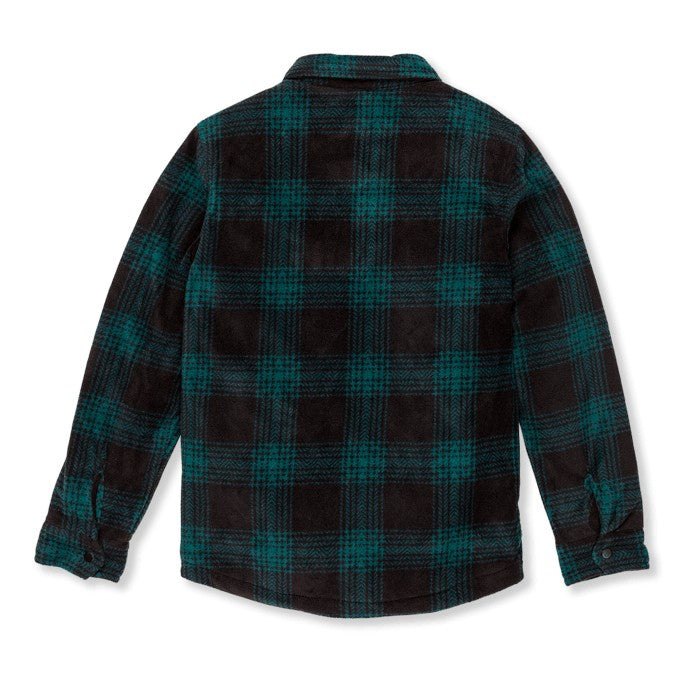 VOLCOM BOWERED FLEECE LONG SLEEVE OVERSHIRT EVERGREEN