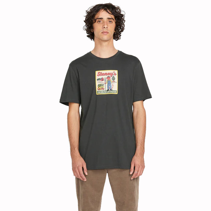 VOLCOM DEVILS LETTUCE SHORT SLEEVE T-SHIRT - STEALTH The Old Man Boardsports Volcom