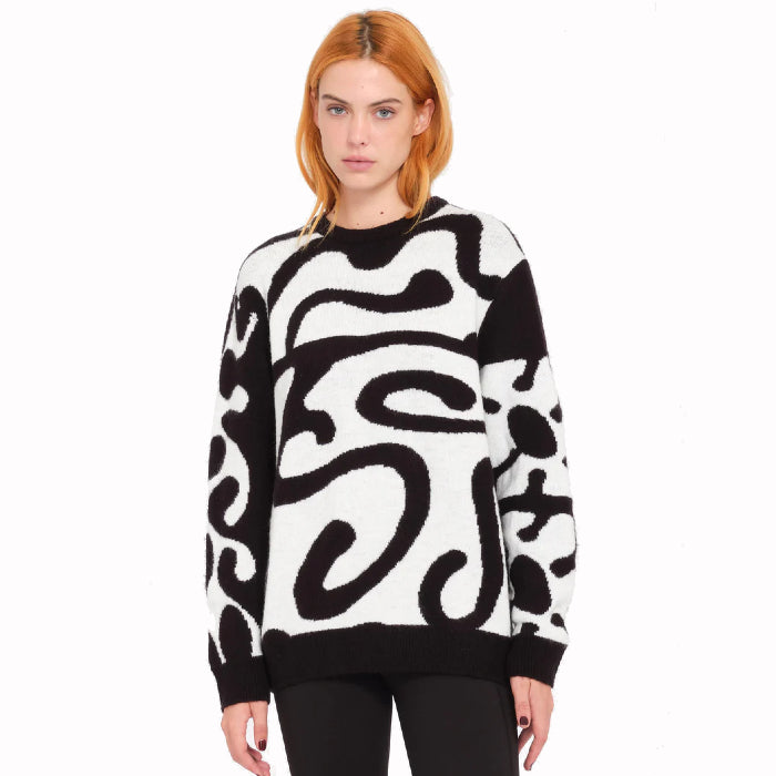 VOLCOM FA ZEPHYR SWEATER BLACK WHITE