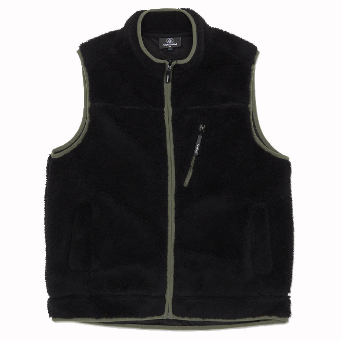 VOLCOM HIGHVI FLEECE BODYWARMER/VEST - BLACK The Old Man Boardsports Volcom