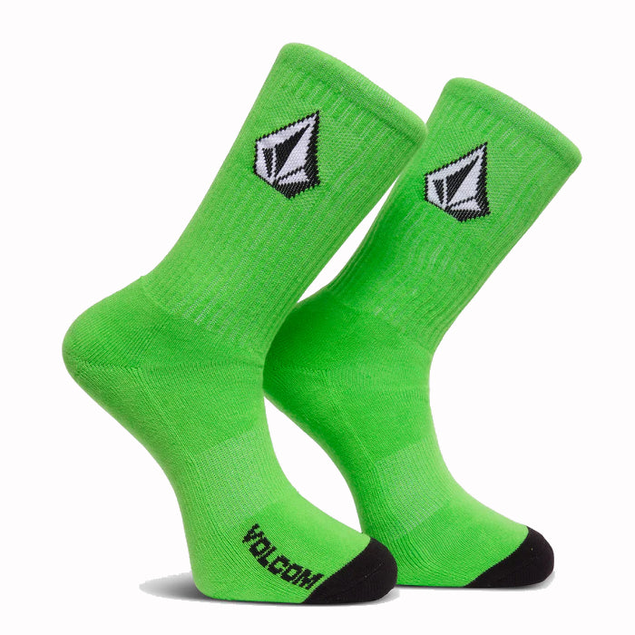 VOLCOM MEN FULL STONE 3 PACK SOKKEN ELECTRIC GREEN