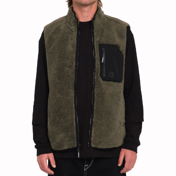 VOLCOM MUZZER FUZZAR VEST WINTERMOSS