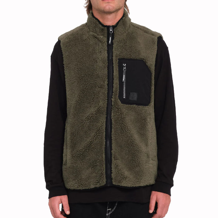 VOLCOM MUZZER FUZZAR VEST WINTERMOSS