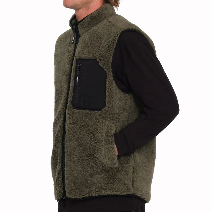 VOLCOM MUZZER FUZZAR VEST WINTERMOSS