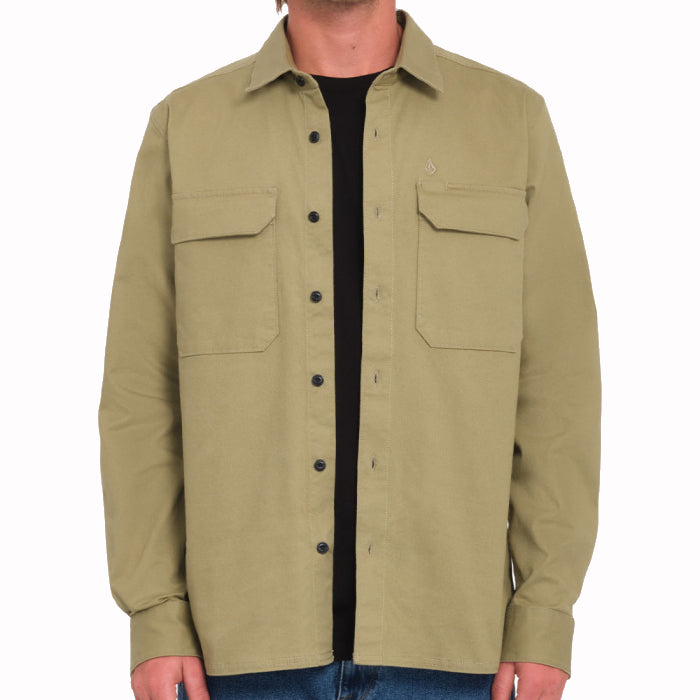 VOLCOM SERVICESTONE WORKSHIRT LONG SLEEVE T-SHIRT THYME GREEN