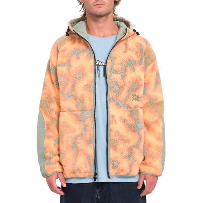 VOLCOM TT B IGUCHI ZIP FLEECE VEST TIGERLILY