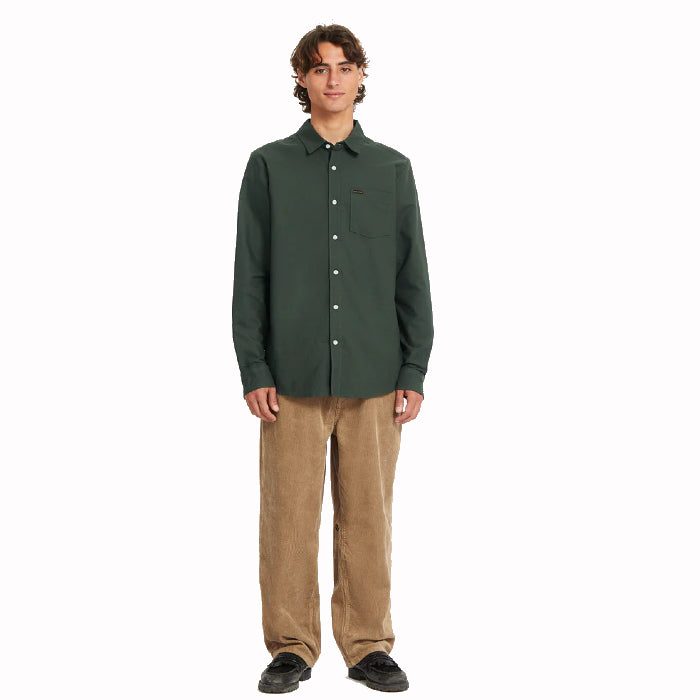 VOLCOM VEECO OXFORD LONG SLEEVE T-SHIRT DARK FOREST