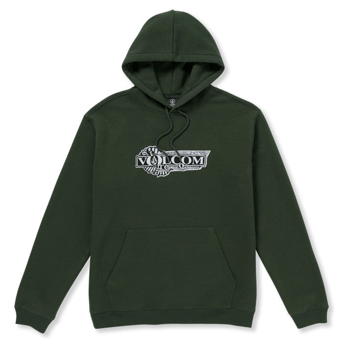 VOLCOM VOLSTONED PULL OVER HOODIE DARK FOREST