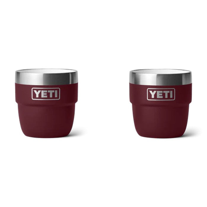 YETI RAMBLER® STAPELBARE DUBBELWANDIGE BEKER 4 OZ 118 ML (TWEE STUKS) - WILD VINE RED