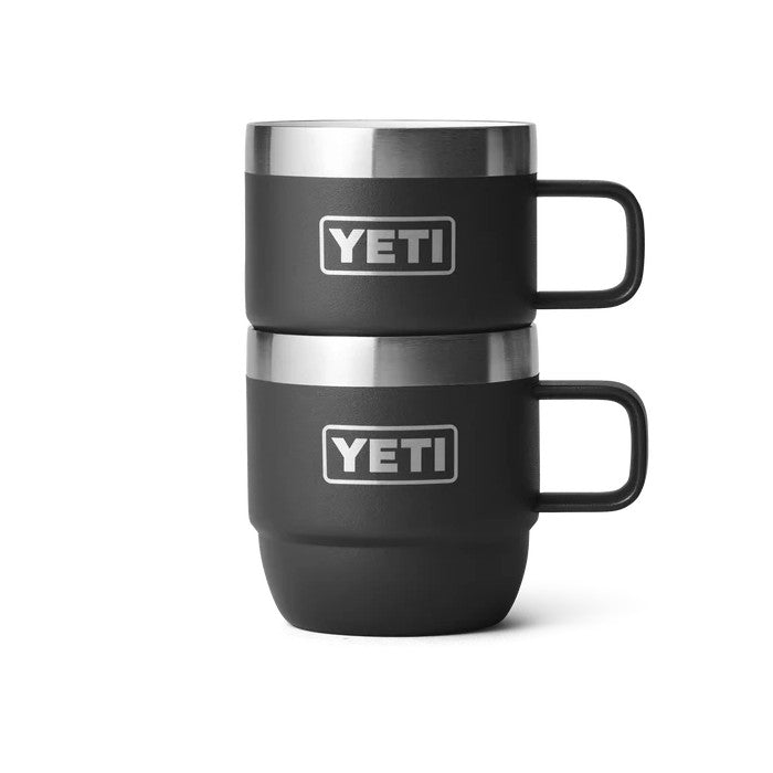 YETI RAMBLER® STAPELBARE DUBBELWANDIGE MOKKEN/BEKERS 6 OZ 177 ML (TWEE STUKS) - BLACK