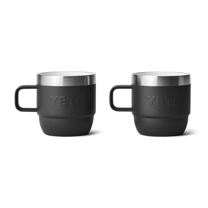 YETI RAMBLER® STAPELBARE DUBBELWANDIGE MOKKEN/BEKERS 6 OZ 177 ML (TWEE STUKS) - BLACK