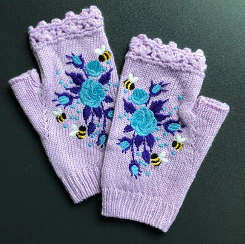 FINGERLESS GLOVE LIGHT PURPLE