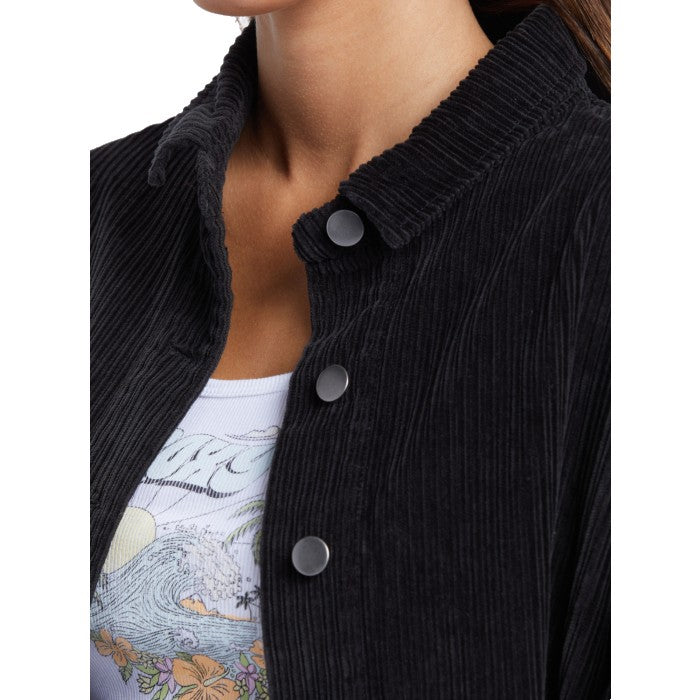 ROXY KICK BACK WASHED CORDUROY BLOUSE - ANTHRACITE