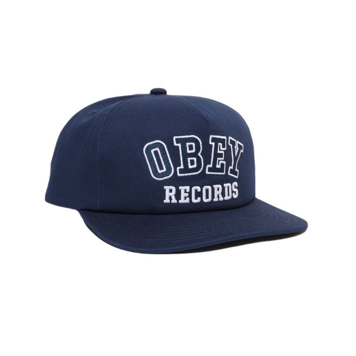 OBEY RECORDS 5 PANEL SNAPBACK PET - MILD NAVY