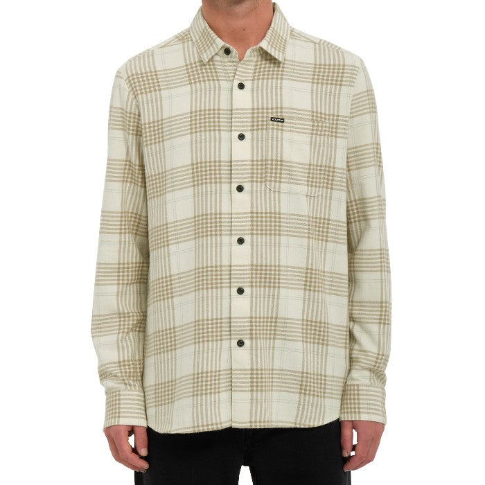 VOLCOM CADEN PLAID LANGARMHEMD – DIRTY WHITE