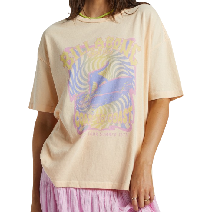 BILLABONG SINCE 73 T-SHIRT - PEACH WHIP