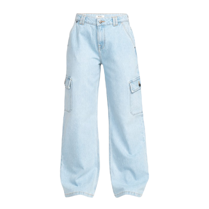 ROXY MODERN VIBE MID DENIM CARGO BROEK - LIGHT BLUE