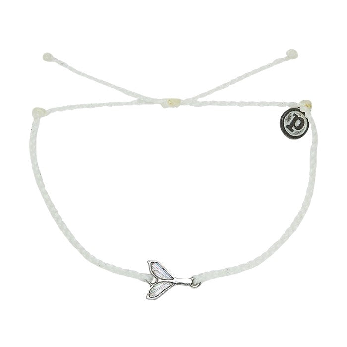 PURA VIDA MERMAID FIN SILVER ARMBAND - WHITE