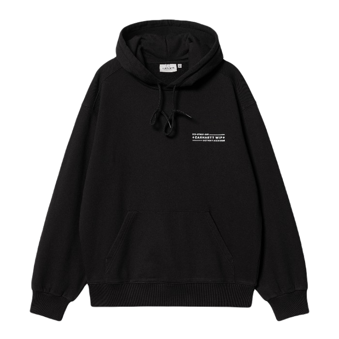 CARHARTT WIP HOODED STAMP SWEAT HOODIE - BLACK/WHITE