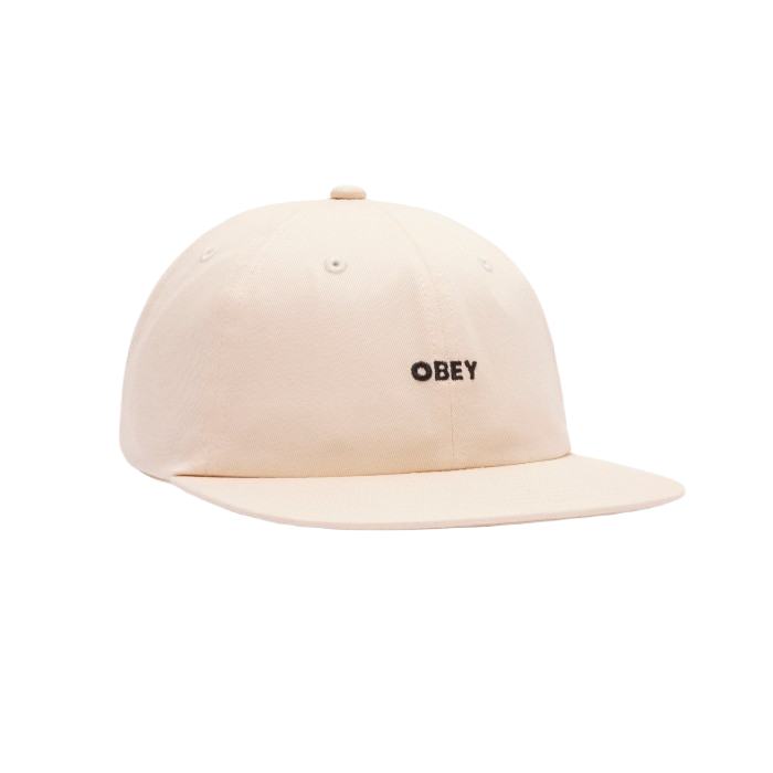 OBEY BOLD LABEL ORGANIC 6 PANEL STRAPBACK PET - UNBLEACHED