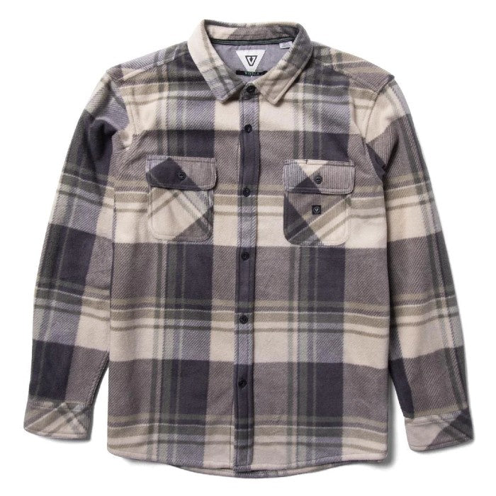 VISSLA ECO-ZY LONG SLEEVE POLAR FLANNEL - VINTAGE GREEN