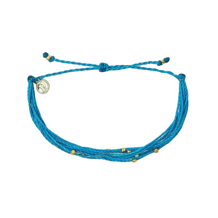 PURA VIDA MALIBU GOLD ARMBAND - NEON BLUE