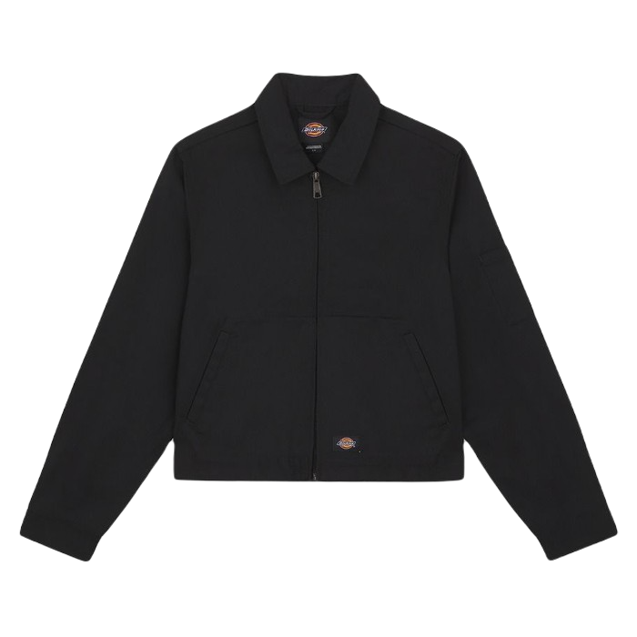 DICKIES UNLINED CROPPED EISENHOWER JACKET - BLACK