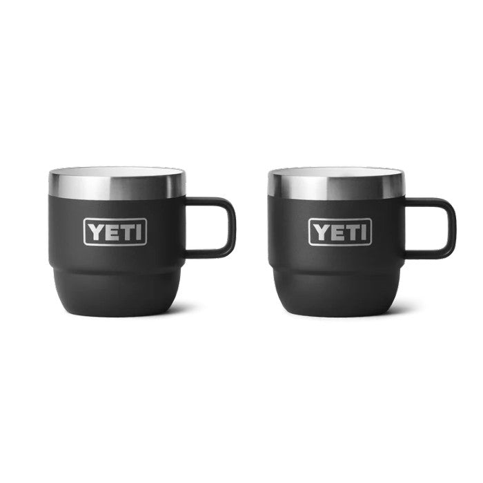 YETI RAMBLER® STACKABLE DOUBLE WALL MUGS/CUPS 6 OZ 177 ML (PACK OF TWO) - BLACK