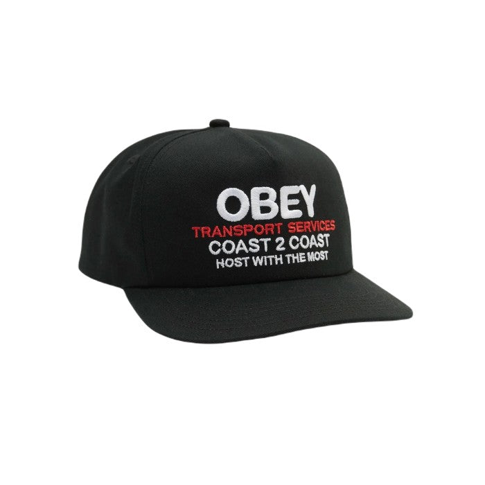 OBEY TRANSPORT 5 PANEL SNAP PET - BLACK